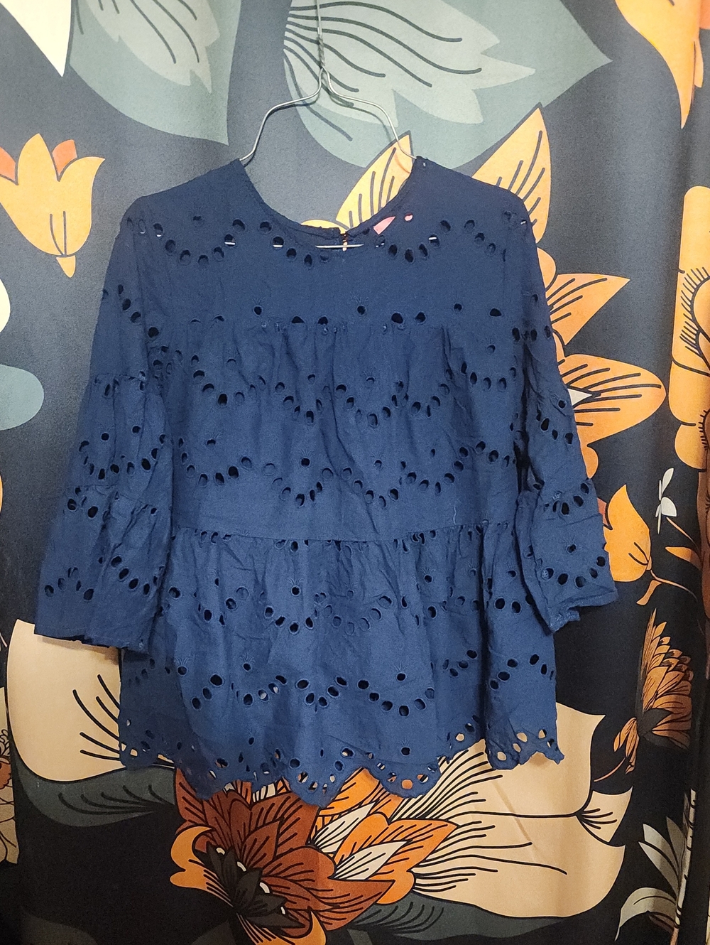 Simply Southern Navy Eyelet Tiered Tunic